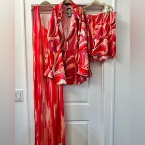 Lot of Pink Silky Short Set with Pink Maxi Dress